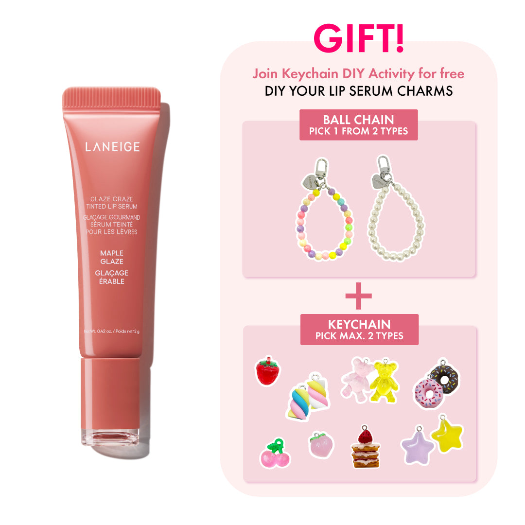 LANEIGE Glaze Craze Tinted Lip Serum 12g + Keychain DIY Activity