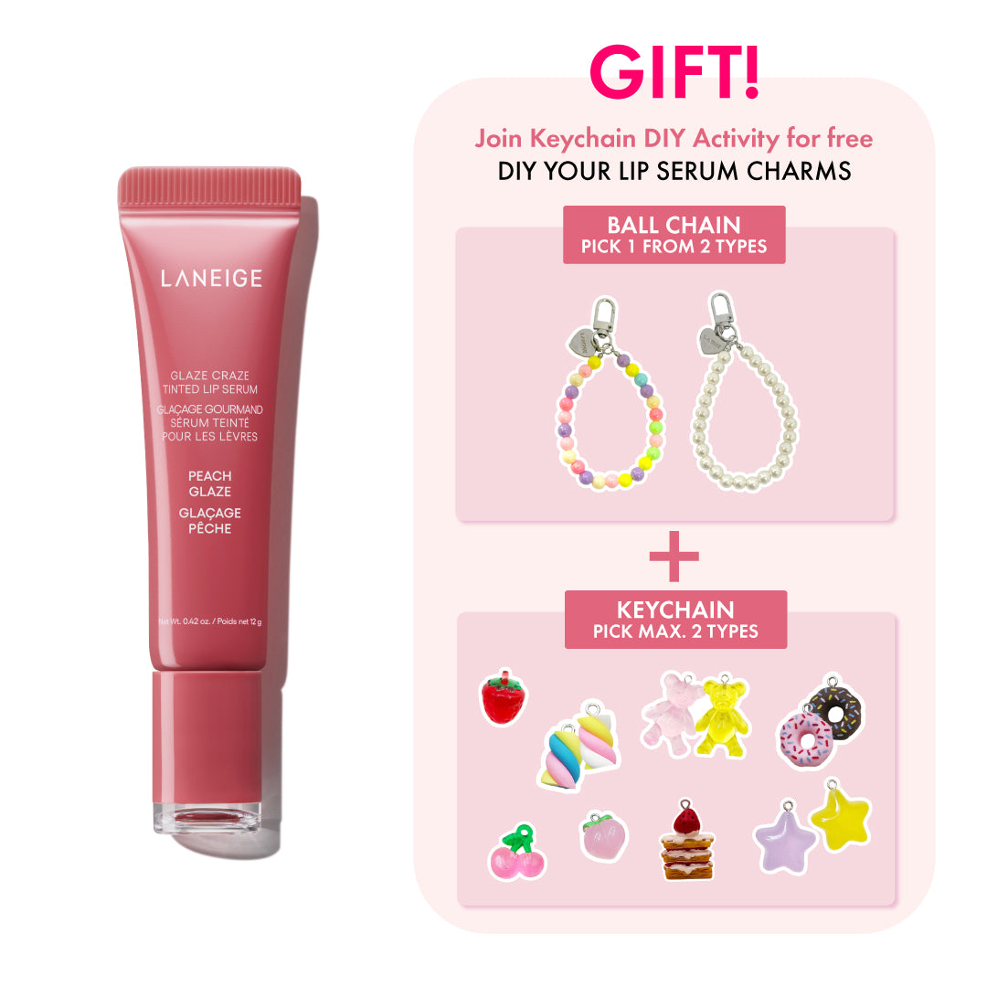 LANEIGE Glaze Craze Tinted Lip Serum 12g + Keychain DIY Activity