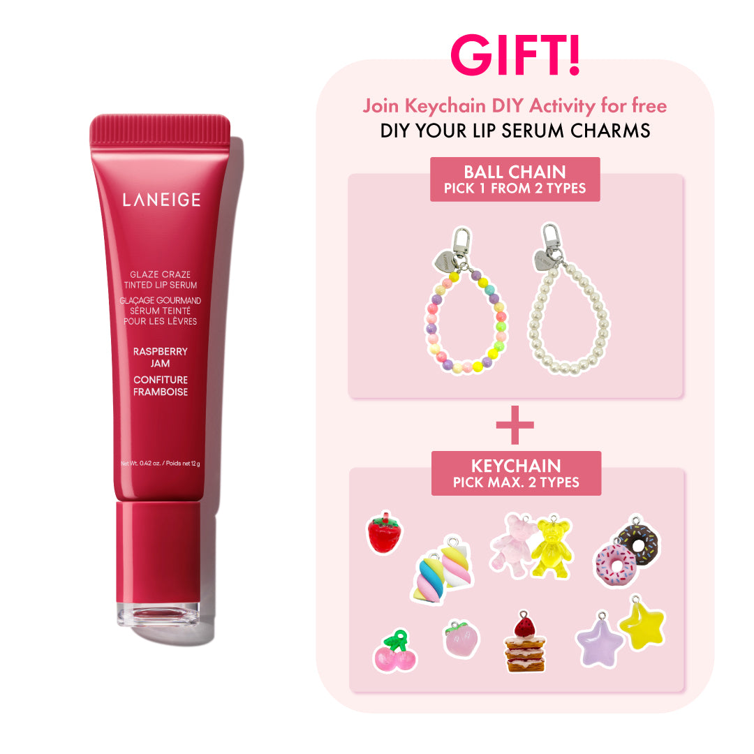 LANEIGE Glaze Craze Tinted Lip Serum 12g + Keychain DIY Activity