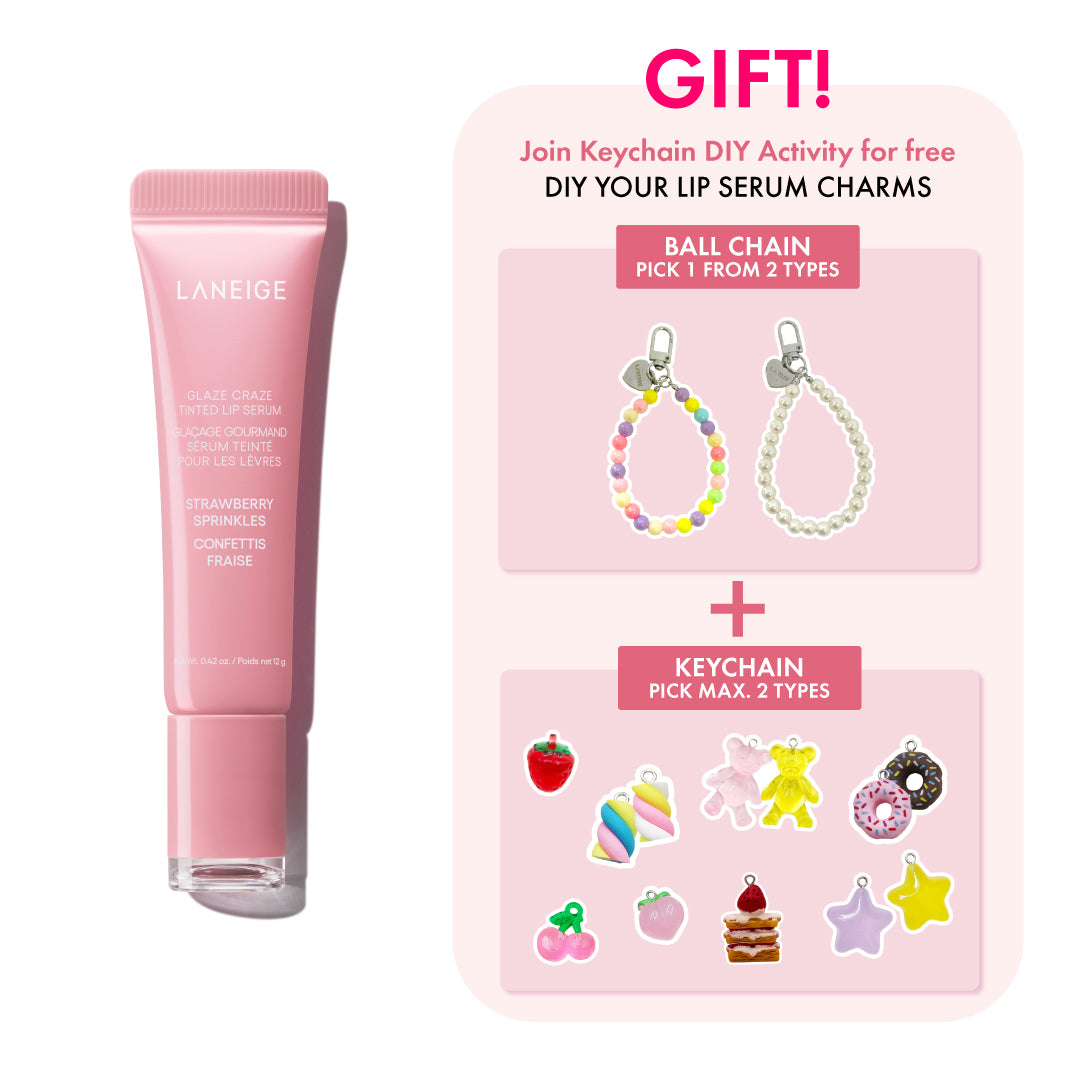 LANEIGE Glaze Craze Tinted Lip Serum 12g + Keychain DIY Activity