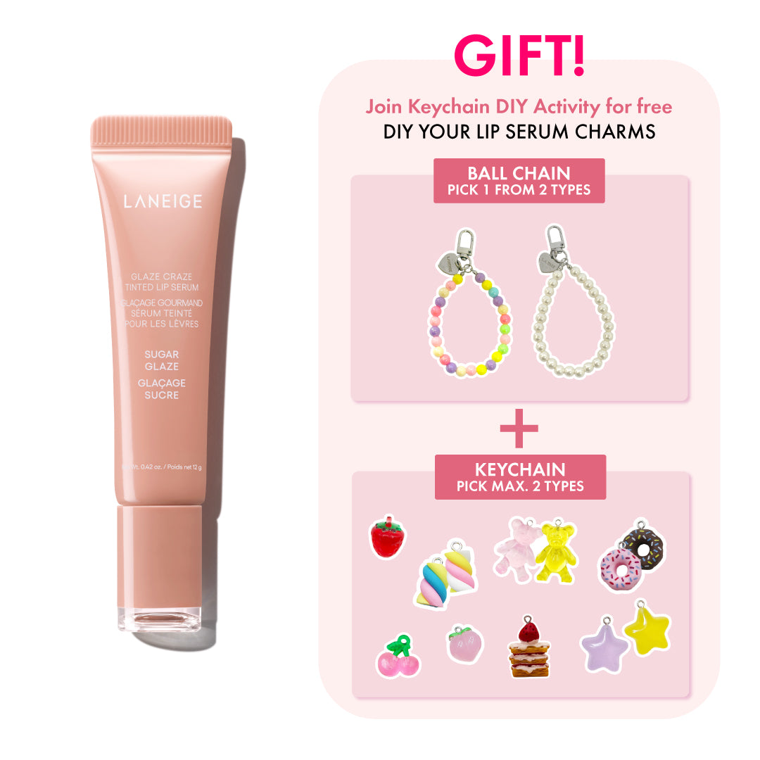 LANEIGE Glaze Craze Tinted Lip Serum 12g + Keychain DIY Activity