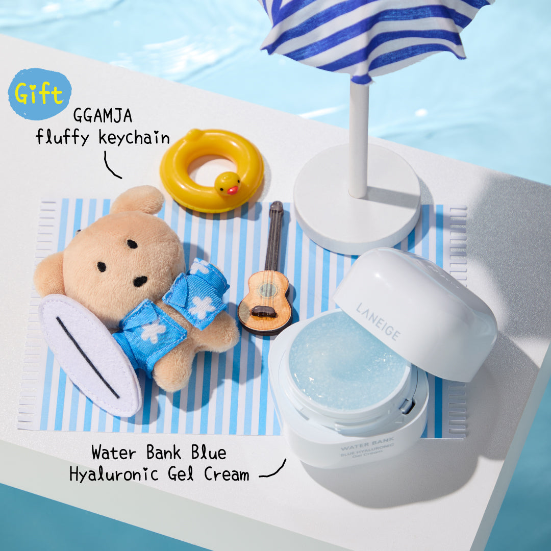 LANEIGE【Free GGAMJA Fluffy Keychain】Water Bank Blue Hyaluronic Gel Cream 50ml