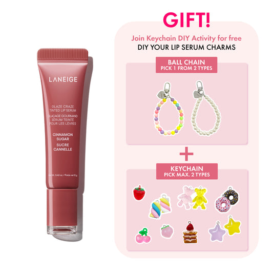 LANEIGE Glaze Craze Tinted Lip Serum 12g + Keychain DIY Activity