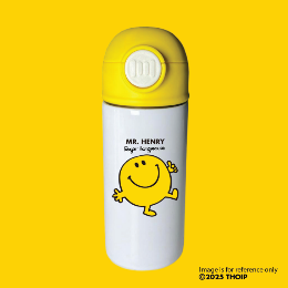Personalized Straw Bottle - Yellow / Blue / Pink